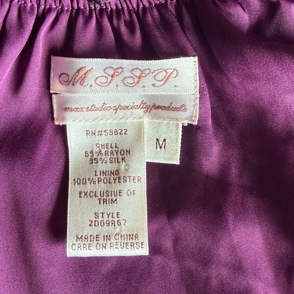 M.S.S.P. Purple and Black Velour Slip Dress (Size S) - Picture 6 of 6